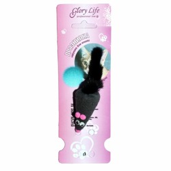 Glory Life игрушка для кошек мышь М с норковым хвостом на картоне с еврослотом мягкая - 6 см