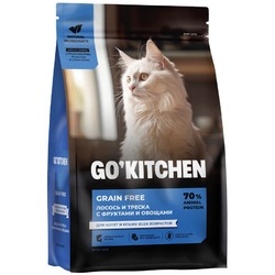 Go Kitchen сухой корм для котят и кошек всех возрастов, беззерновой, с лососем и треской - 1,36 кг