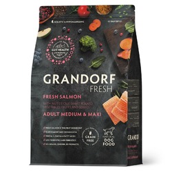 Grandorf Dog Adult Medium Maxi сухой корм для собак всех пород, с лососем и бататом - 10 кг