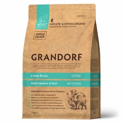 Grandorf сухой корм для взрослых собак средних и крупных пород с четырьмя видами мяса - 3 кг
