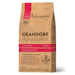Grandorf сухой корм для взрослых собак средних и крупных пород с ягненком и индейкой - 10 кг