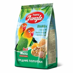 Happy Jungle сухой корм для средних попугаев - 500 г