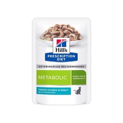 Hills Prescription Diet Metabolic для кошек, для коррекции веса, с океанической рыбой, в паучах - 85 г