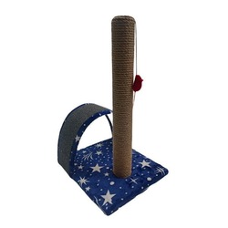 Homecat Когтеточка столбик с дугой и игрушкой ковролин джут 35х30х54 см