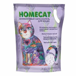 Homecat Лаванда силикагелевый впитывающий наполнитель с ароматом лаванды - 7,6 л