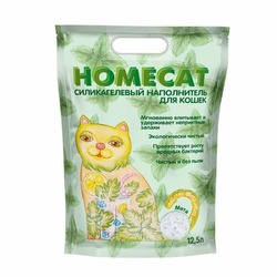 Homecat Мята силикагелевый наполнитель с ароматом мяты - 12,5 л