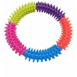Homepet игрушка для собак, кольцо с шипами, секционное с пищалкой, 12 см