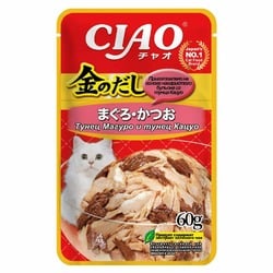 Inaba Ciao Kinnodashi влажный корм для взрослых кошек Тунец Магуро и Тунец Кацуо, в паучах - 60 г х 12 шт
