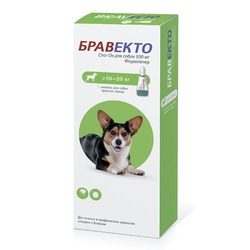 Intervet Бравекто капли от блох и клещей для собак массой от 10 до 20 кг