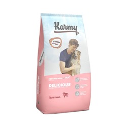 Karmy Delicious Medium & Maxi сухой корм для привередливых собак средних и крупных пород, с телятиной - 14 кг