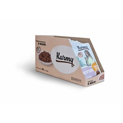 Karmy Kitten полнорационный влажный корм для котят до 1 года, беременных и кормящих кошек, c курицей, кусочки в желе, в паучах - 80 г