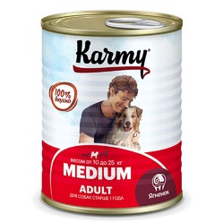 Karmy Medium Adult влажный корм для собак средних пород, с ягненком, консервы - 340 г