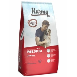 Karmy Medium Junior полнорационный сухой корм для щенков средних пород, с индейкой - 14 кг