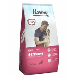 Karmy Sensitive Mini полнорационный сухой корм для собак мелких пород с чувствительным пищеварением, с лососем - 10 кг