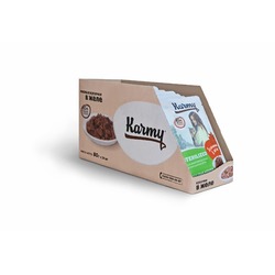 Karmy Sterilized полнорационный влажный корм для стерилизованных кошек и кастрированных котов старше 1 года, с телятиной, кусочки в желе, в паучах - 80 г