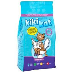 KikiKat для кошек, бентонитовый наполнитель, супер-белый комкующийся, с ароматом "Лаванда" - 5 л.