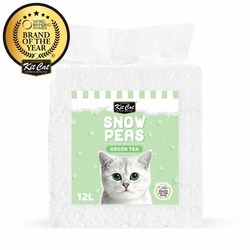 Kit Cat Snow Peas наполнитель для туалета кошки биоразлагаемый на основе горохового шрота с ароматом зеленого чая