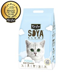 Kit Cat SoyaClump Soybean Litter Baby Powder соевый биоразлагаемый комкующийся наполнитель для котят с ароматом детской присыпки