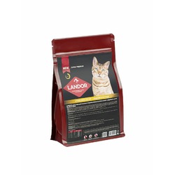 Landor полнорационный сухой корм для стерилизованных котов и кошек, с индейкой и уткой - 400 г