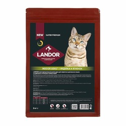 Landor сухой корм для домашних кошек, с индейкой и ягненком - 2 кг