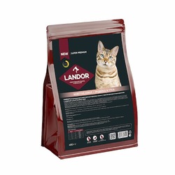 Landor полнорационный сухой корм для кошек с чувствительным пищеварением, c индейкой и уткой - 400 г