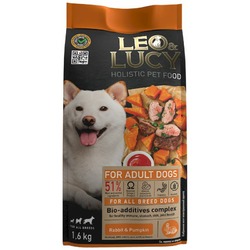 Leo&Lucy сухой полнорационный корм для собак, с кроликом, тыквой и биодобавками - 1,6 кг