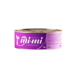 Mi-Mi влажный корм для кошек, c КРЕВЕТКАМИ, в консервах - 80 г