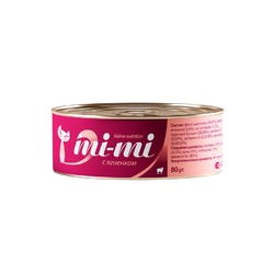 Mi-Mi влажный корм для кошек, c ЯГНЁНКОМ, в консервах - 80 г