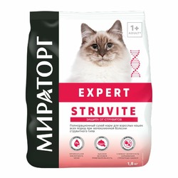 Мираторг Expert Struvite полнорационный сухой корм для кошек при мочекаменной болезни струвитного типа