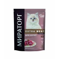 Мираторг Extra Meat полнорационный сухой корм для котят от 1 до 12 месяцев, c нежной телятиной - 650 г