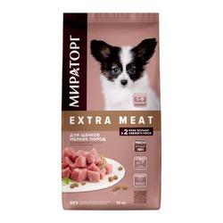 Мираторг Extra Meat полнорационный сухой корм для щенков мелких пород от 1 до 9 месяцев, c нежной телятиной