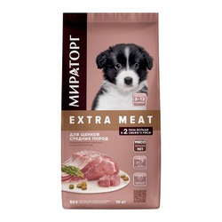 Мираторг Extra Meat полнорационный сухой корм для щенков средних пород от 3 до 12 месяцев, c нежной телятиной