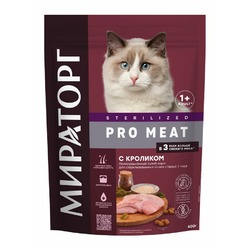 Мираторг Pro Meat сухой корм для стерилизованных кошек старше 1 года, полнорационный, c кроликом - 400 г