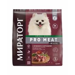 Мираторг Pro Meat полнорационный сухой корм для собак мелких пород старше 1 года, с ягненком и картофелем