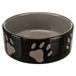 Миска Trixie для собак керамическая 0,8 л/ф16 см коричнево-бежевая с рисунком лапки