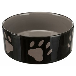 Миска Trixie для собак керамическая 1,4 л/ф20 см коричнево-бежевая с рисунком лапки