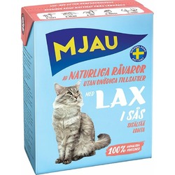 Mjau полнорационный влажный корм для кошек, с лососем, кусочки в соусе, тетра пак - 370 г