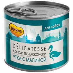 Мнямс Delicatesse "Конфи по-гасконски" влажный корм для собак паштет из утки с малиной, в консервах - 200 г х 12 шт
