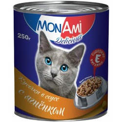 MonAmi влажный корм для кошек, с ягненком, кусочки в соусе, в консервах - 250 г
