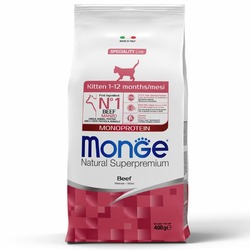 Monge Cat Speciality Line Monoprotein полнорационный сухой корм для котят и беременных кошек, с говядиной - 400 г