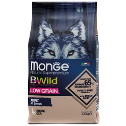 Monge Dog BWild Low Grain сухой низкозерновой корм для взрослых собак всех пород с мясом гуся 2,5 кг
