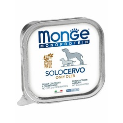 Monge Dog Monoprotein Solo полнорационный влажный корм для собак, беззерновой, паштет с олениной, в ламистерах - 150 г