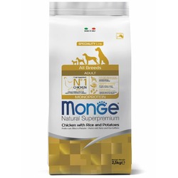 Monge Dog Speciality Line Monoprotein полнорационный сухой корм для собак, с курицей, рисом и картофелем- 2,5 кг