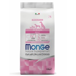 Monge Dog Speciality Line Monoprotein полнорационный сухой корм для собак, со свининой, рисом и картофелем - 2,5 кг