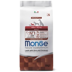 Monge Dog Speciality Line Monoprotein Mini полнорационный сухой корм для собак мелких пород, с ягненком, рисом и картофелем - 2,5 кг