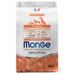 Monge Dog Speciality Line Monoprotein Puppy & Junior полнорационный сухой корм для щенков, с лососем и рисом - 800 г