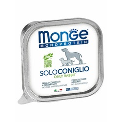 Monge Dog Monoprotein Solo полнорационный влажный корм для собак, беззерновой, паштет с кроликом, в ламистерах - 150 г
