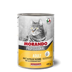Morando Professional для кошек, паштет, с курицей и индейкой, в консервах - 400 г