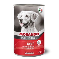 Morando Professional для собак, с говядиной, кусочки в соусе, в консервах - 1,250 кг