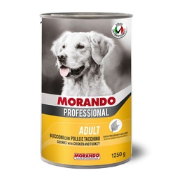 Morando Professional для собак, с курицей и индейкой, кусочки в соусе, в консервах - 1,250 кг